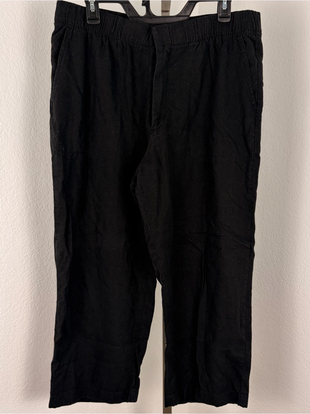 Gap Petite Black Linen Blend Cropped Pants